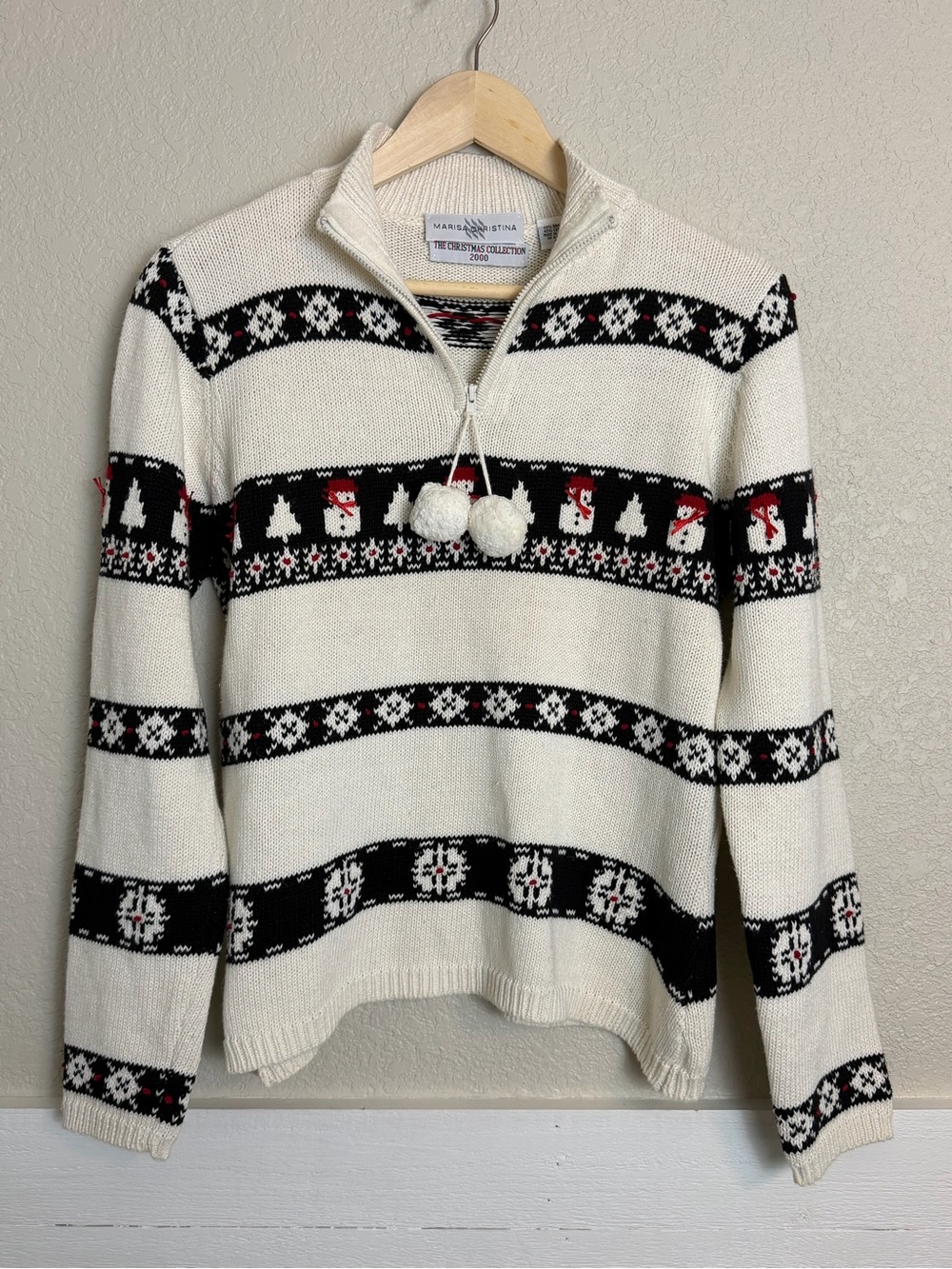Marisa Christina Fair Isle Christmas Collection 2000 Sweater Size Small Y2K VTG